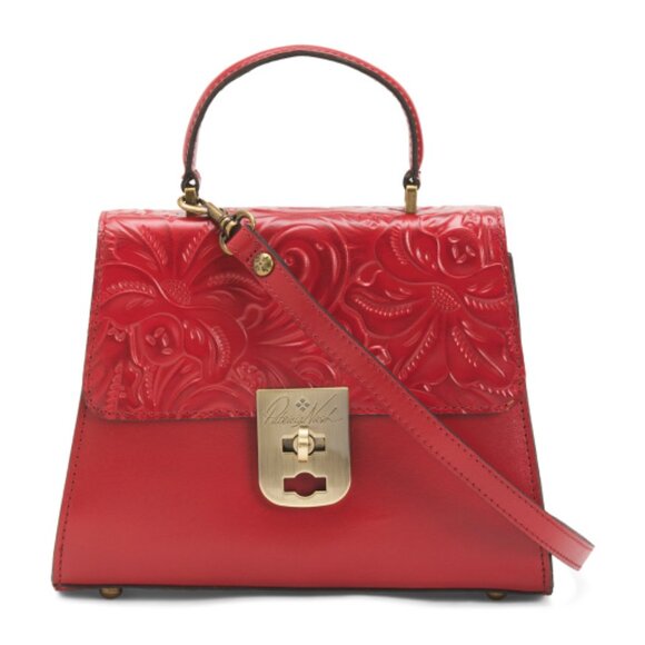 Amazon.com: Patricia Nash Chauny Satchel (Cognac) : Clothing  PATRICIA NASH Leather Chauny Top Handle Satchel With Shoulder Strap